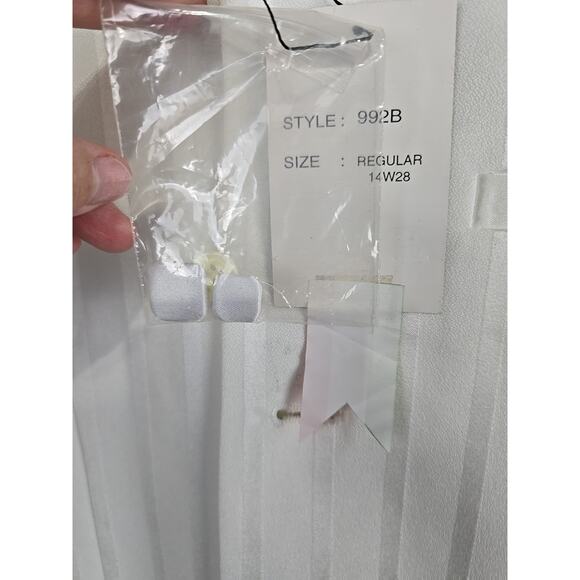 J. Vital Boys 2 PC Formal Dress Suit White Pinstripe 14R x W28 - NWT - Picture 5 of 11